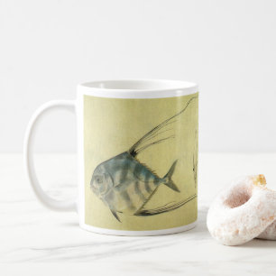 African Pompano Fish, Vintage Threadfin Trevally Coffee Mug