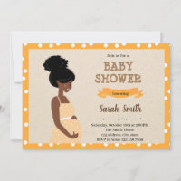 African pregnant lady shower invitation