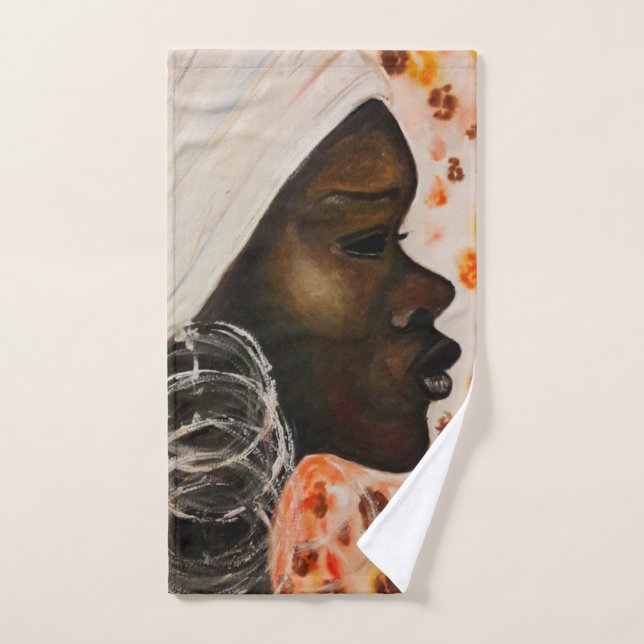 African Pretty Woman Bath Towel (Hand Towel)