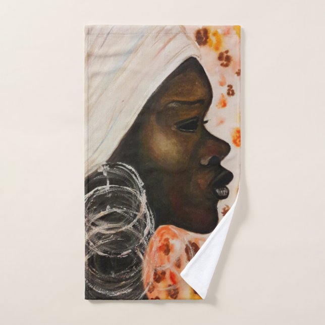 African Pretty Woman Bath Towel Set (Hand Towel)