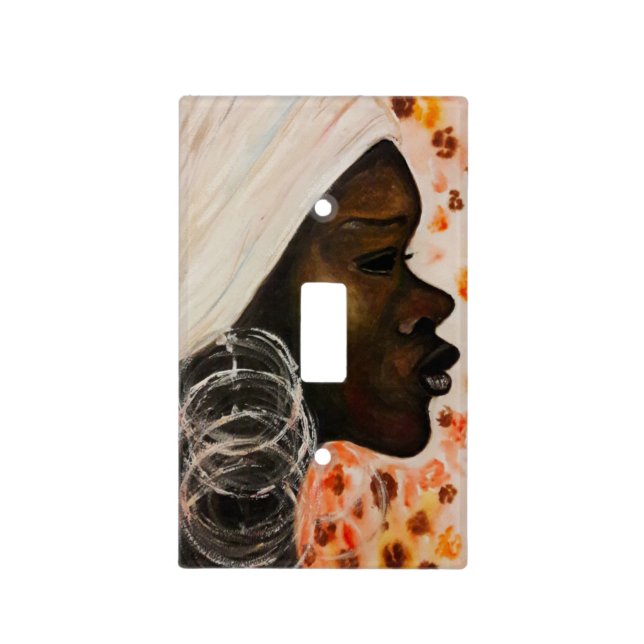 African Pretty Woman Light Switch Cover (Front)