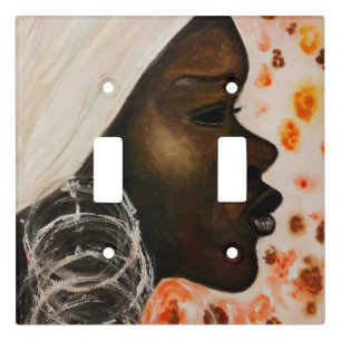 African Pretty Woman Light Switch Cover
