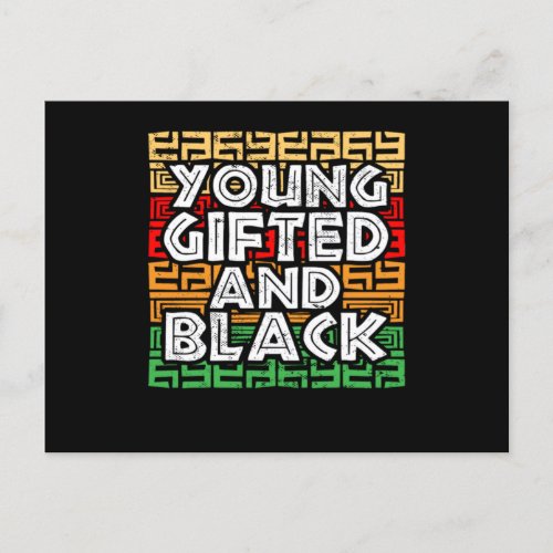 African Pride Black History Young Gifted And Black Announcement Postcard