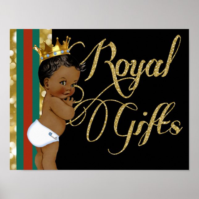 African Prince Green|Red Fancy Royal Gifts Sign (Front)