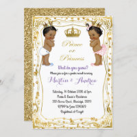 African Prince or Princess Gender Reveal Invitation