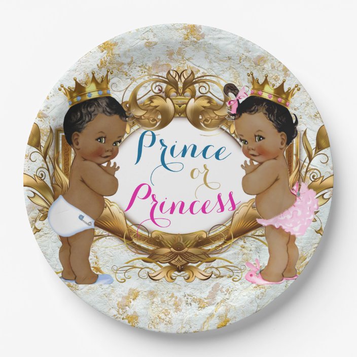 African Prince Or Princess Gender Reveal Plates | Zazzle.com
