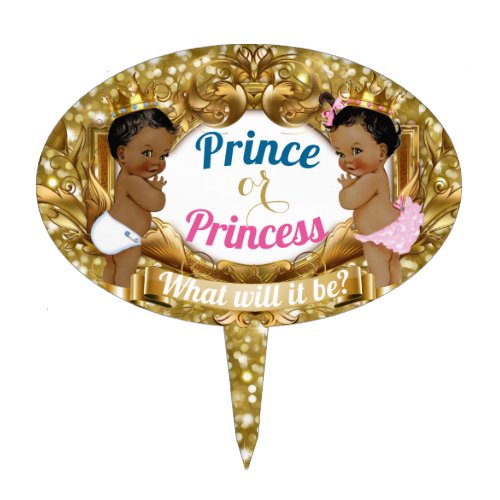 African Prince or Princess Glitter Oval Cake Pick