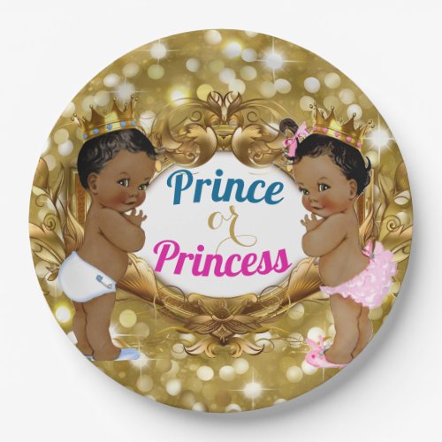 African Prince Or Princess Gold Glitter Plates