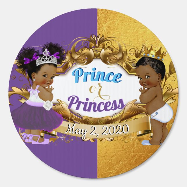 African Prince or Princess Purple & Gold Elegant Sign (Front)