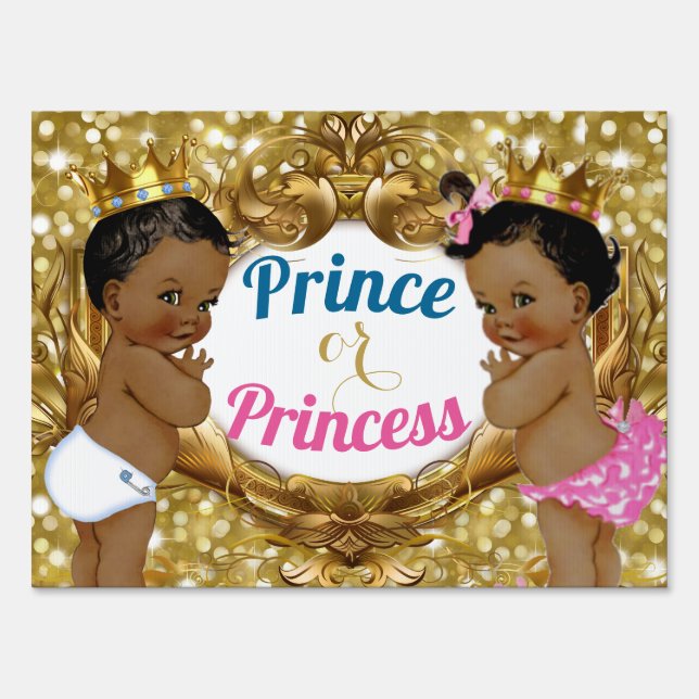 African Prince or Princess Royal Gender Reveal Sign (Front)
