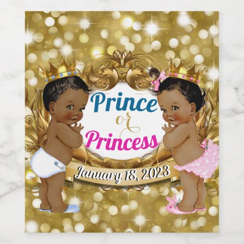 African Prince or Princess Royal Gender Reveal Wine Label