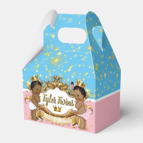 African Prince or Princess with Gold Sparkles Favor Boxes