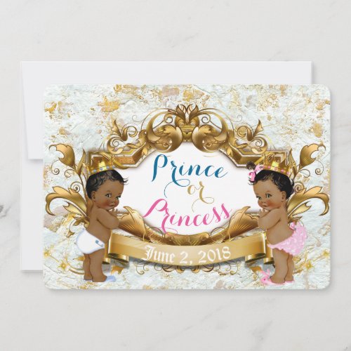 African Prince  Princess Gender Reveal Invitation