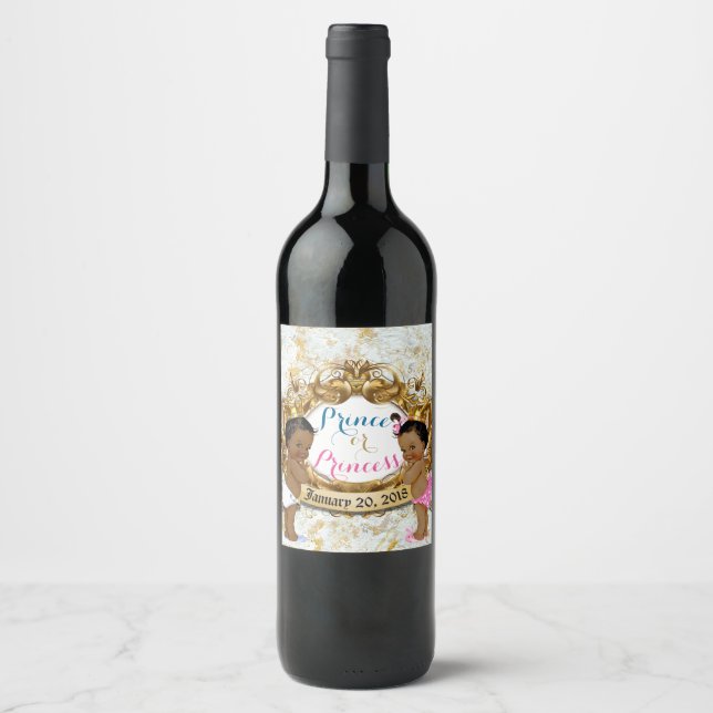 African Prince/Princess Gender Reveal Wine Labels (Front)