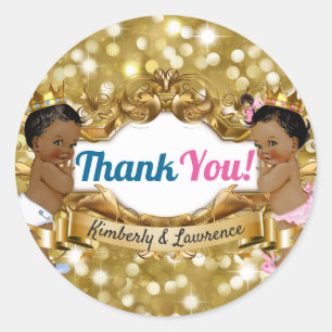 African Prince/Princess Glitter Thank You Tags