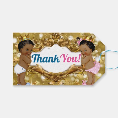 African PrincePrincess Glitter Thank You Tags