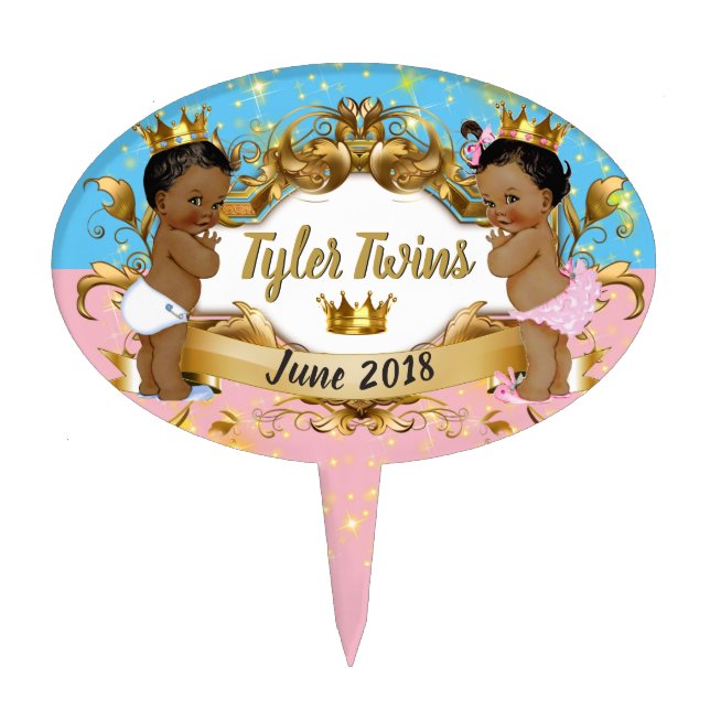 African Prince/Princess Pink|Blue|Cake pick (Front)