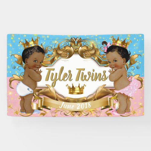 African PrincePrincess PinkBlueGold Sparkle Banner