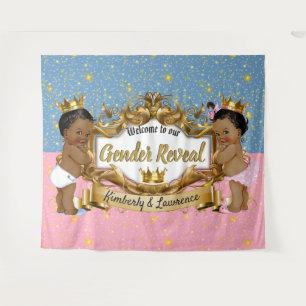 African Prince/Princess Pink/Blue/Gold Sparkle Tapestry