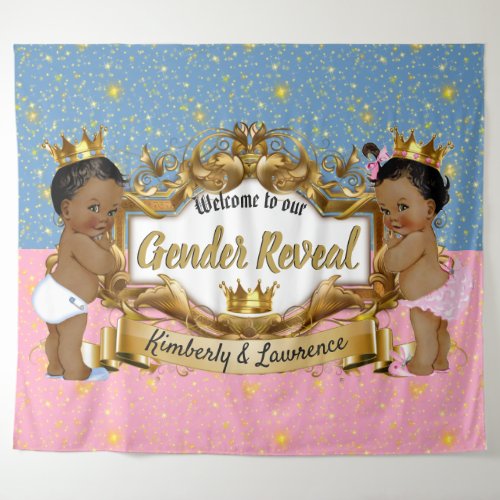 African PrincePrincess PinkBlueGold Sparkle  Tapestry