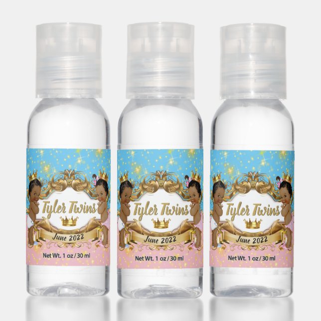 African Prince/Princess Pink/Blue & Gold Sparkles Hand Sanitizer (Set)