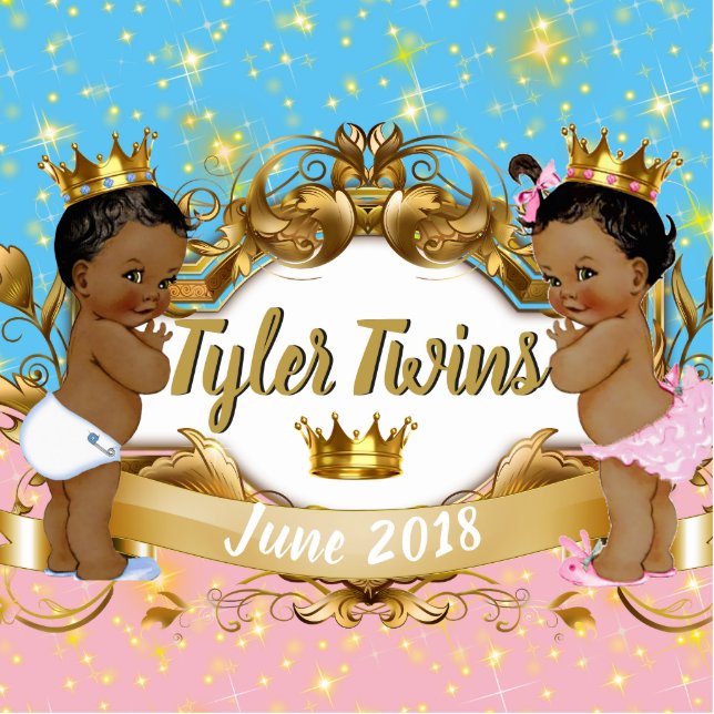 African Prince/Princess Pink|Blue Photo Statue (Front)