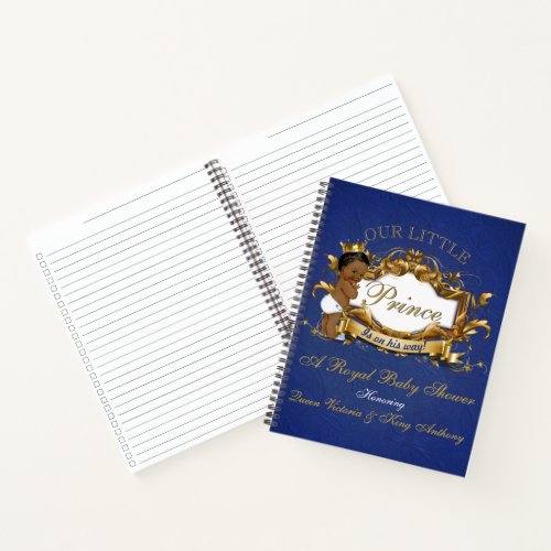 African Prince Royal Baby Shower Elegant Guest Boo Notebook
