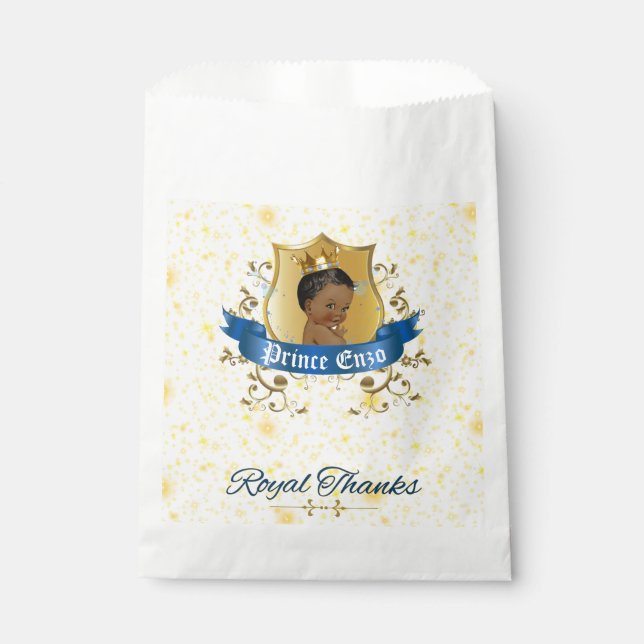African Prince Royal Blue and Gold Elegant Favor Bag (Front)
