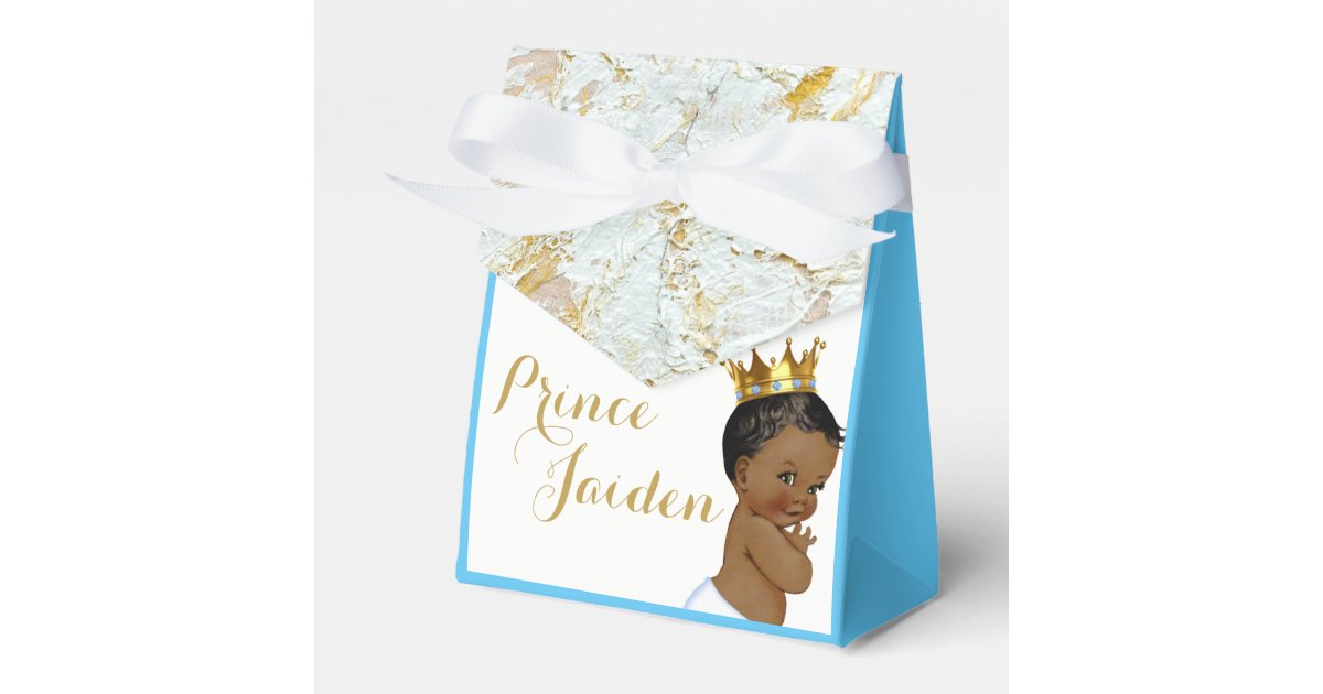 African Prince Royal Blue Fancy Baby Shower Tent Favor Box