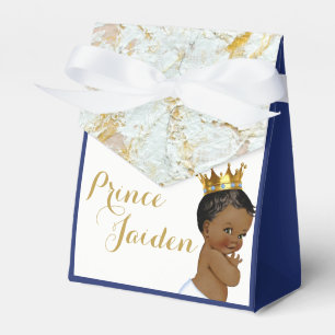 African Prince Royal Blue FANCY Baby Shower Tent Favor Boxes