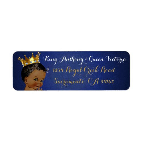 African Prince Royal Blue  Gold Mailing Labels