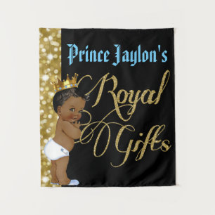 African Prince Royal Gifts Gold Glitter Tapestry