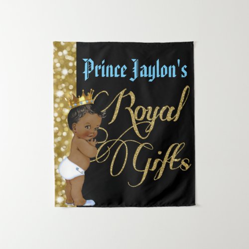 African Prince Royal Gifts Gold Glitter Tapestry