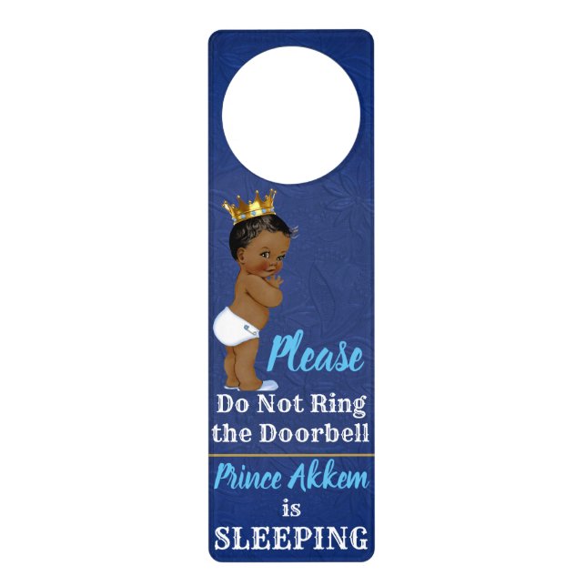 African Prince|Sleeping Baby| Nursery|Door Hanger (Front)