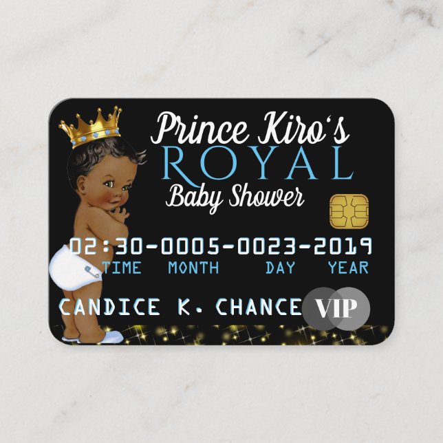African Prince|VIP Royal Credit Card Invitation (Front)
