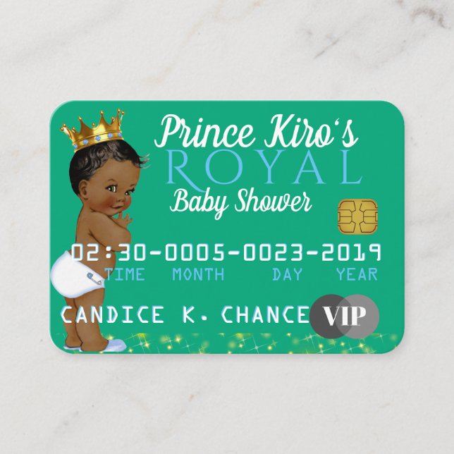 African Prince|VIP Royal Credit Card Invitation (Front)