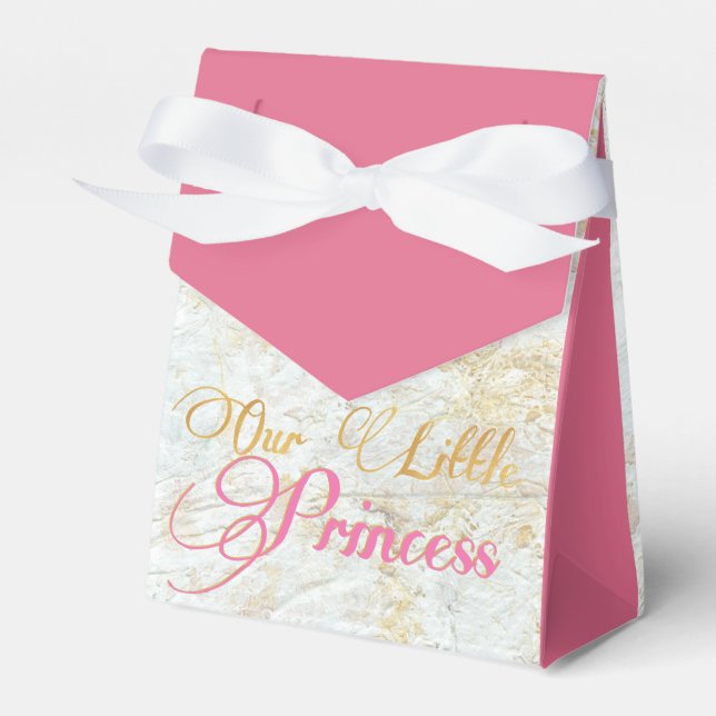 African Princess Fancy Pink|Gold 1st Birthday Favor Boxes (Front Side)