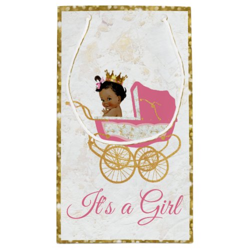 African Princess Pink  Gold Shimmer Royal Small Gift Bag