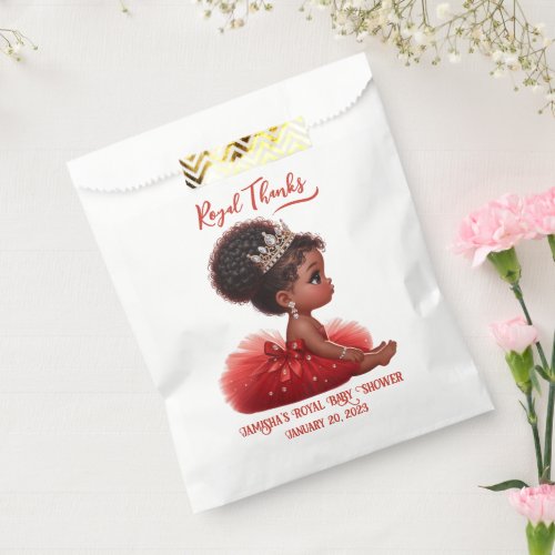 African Princess Royal Baby Shower Elegant Red Favor Bag