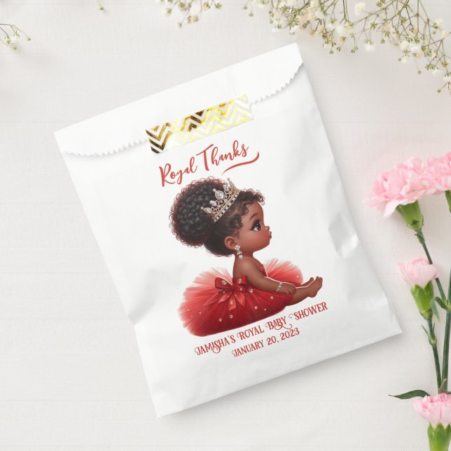 African Princess Royal Baby Shower Elegant Red Favor Bag (Sealed)