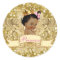 African Princess Royal Gold Glitter Favor Sticker