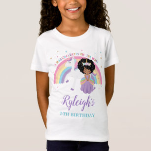 African Princess Unicorn Rainbow Birthday Outfit T-Shirt