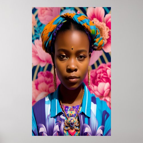 African princess wearing a blouse poster