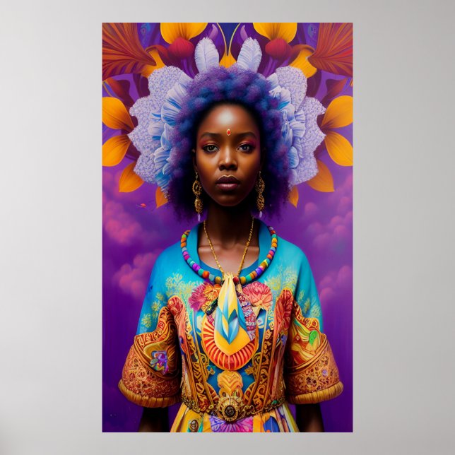 African princess with decorative robe poster (Front)