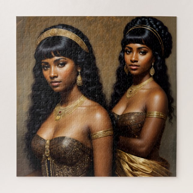 African Princesses Black Sisters Art Jigsaw Puzzle (Vertical)