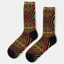 African Print Africa Rasta Roots Afri Socks