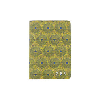 African Print Customizable Passport Holder Yellow