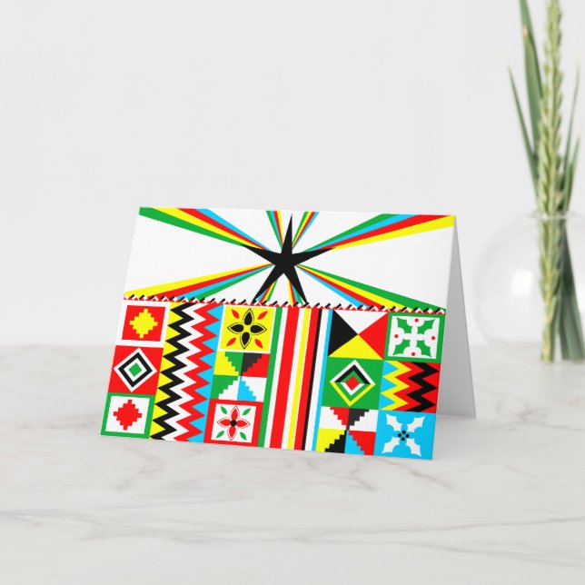 African Print Design Kente Cloth Tribal Pattern Holiday Card (Front)