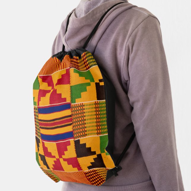 African Print  Drawstring Bag (Insitu)