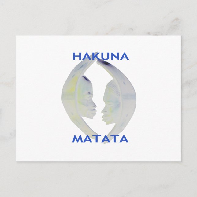 African Print Hakuna Matata Design Announcement Postcard (Front)